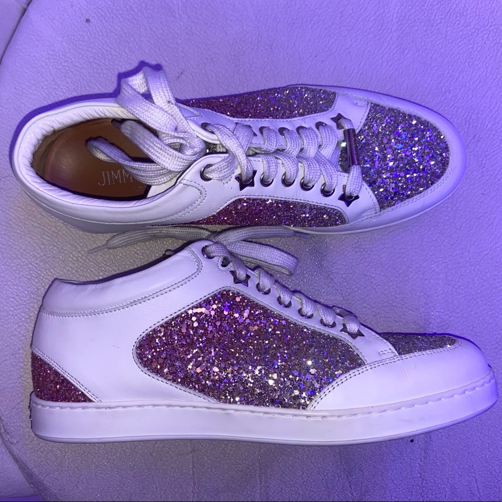 JIMMY CHOO DEGRADE GLITTER MIAMI SNEAKER